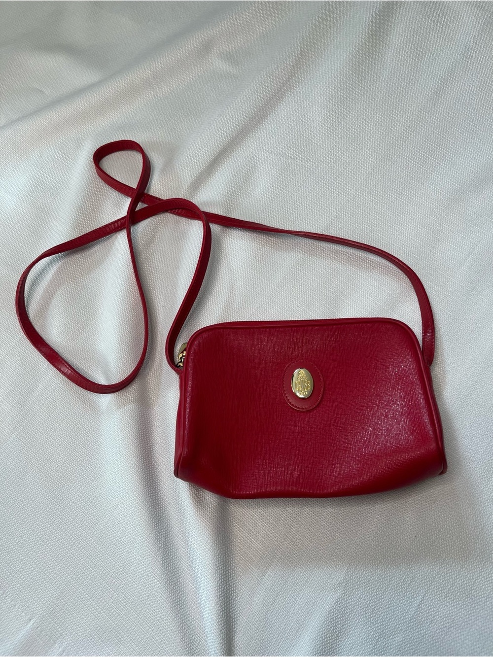 Vintage Mark Cross Crossbody Bag Red Structured Mini Purse Quiet Luxury Preppy